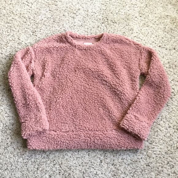 FRANCESCA’S Collection Teddy Sweater Cozy Pink Fuzzy Pullover Size Small - Picture 2 of 7